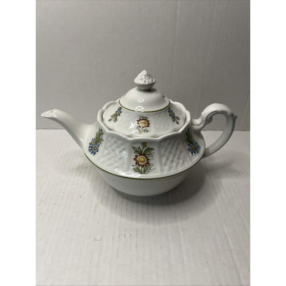 Vintage Royal Cauldon Teapot Bristol England Ironstone June Garden Flowers